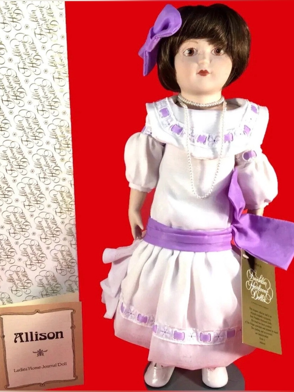 FRANKLIN HEIRLOOM PORCELAIN DOLL ALLISON LADIES HOME JOURNAL 1984 ROARING 20’S
